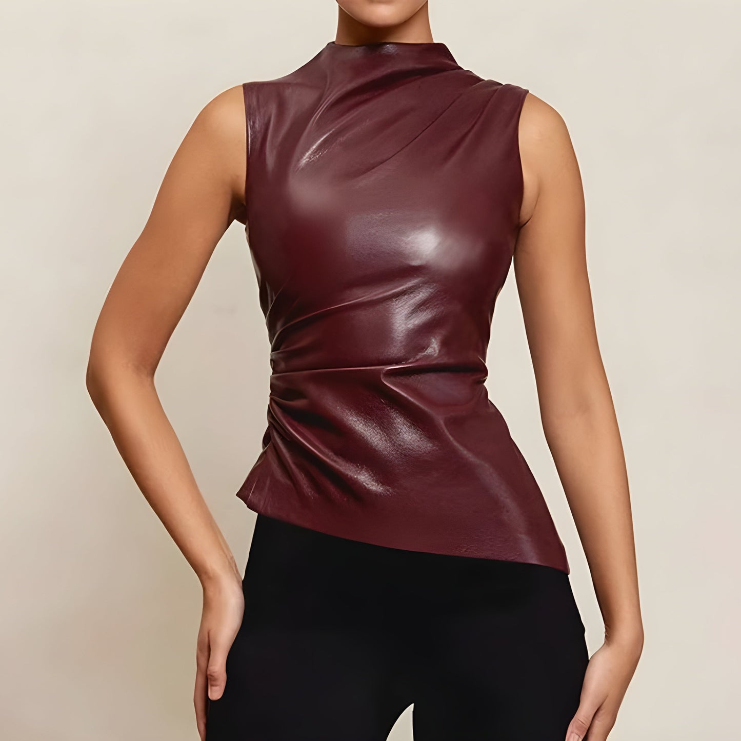 JUNNA - Leather Top By MyGlamour