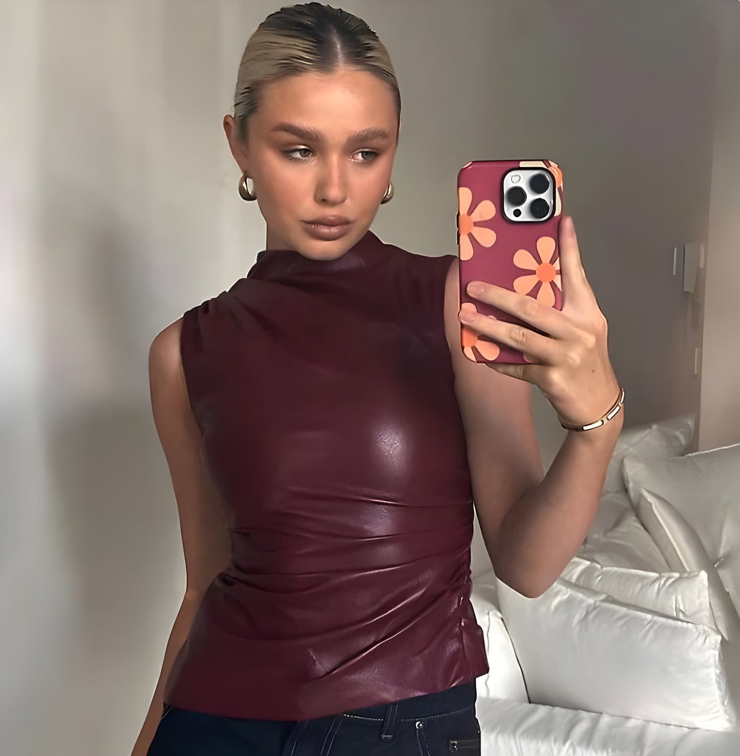 JUNNA - Leather Top By MyGlamour