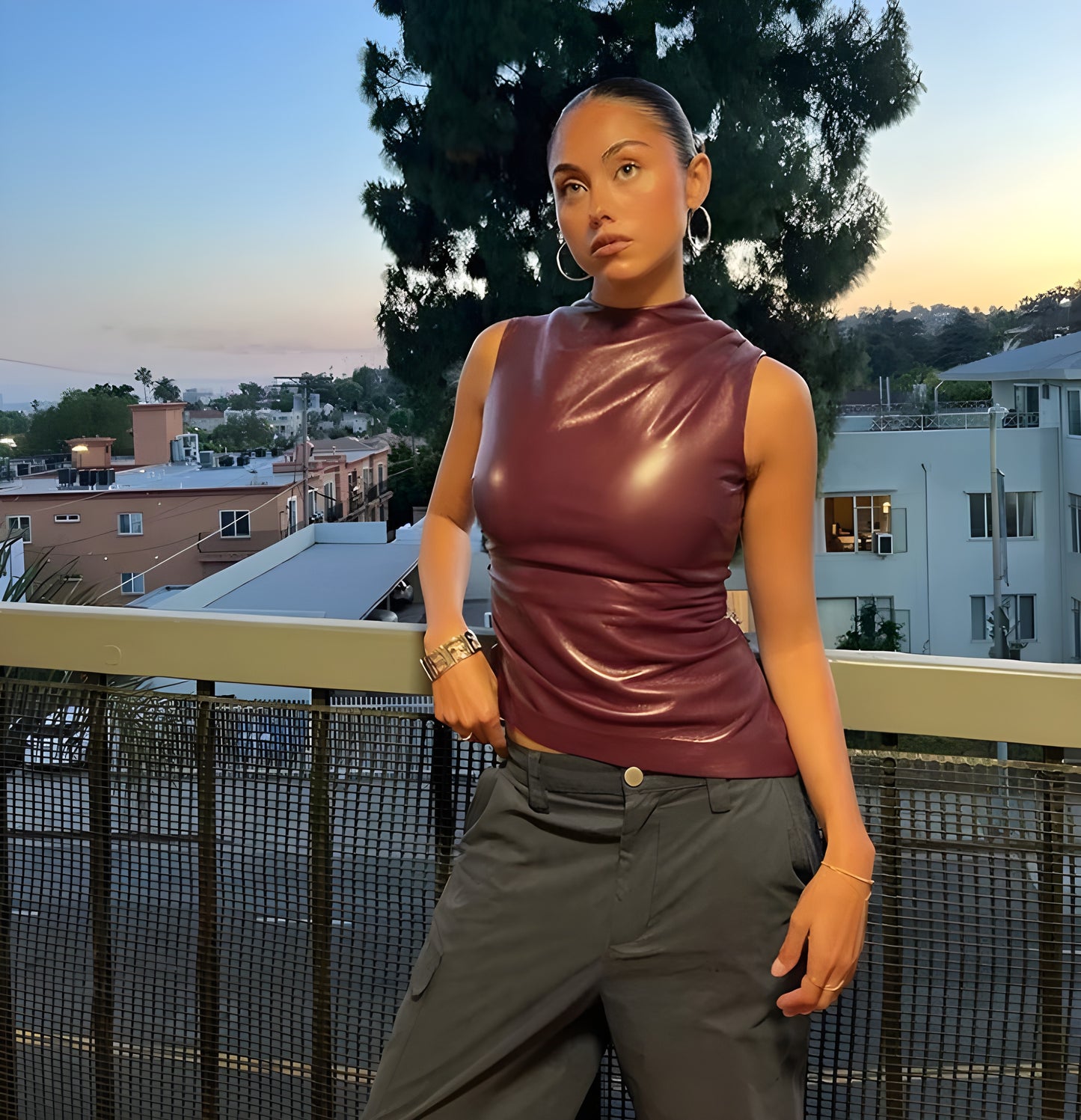 JUNNA - Leather Top By MyGlamour